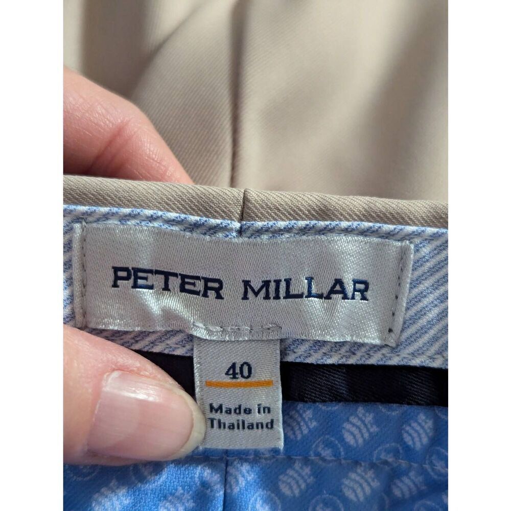 Peter Millar Men's Khaki Solid Polyester Button &… - image 2